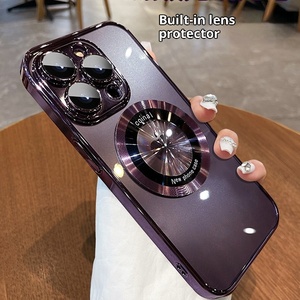 Custodia per telefono magnetica antiurto in TPU trasparente placcato di lusso per 15 <span class=keywords><strong>Pro</strong></span> Max/14/<span class=keywords><strong>13</strong></span> con pellicola protettiva - Product Image 1