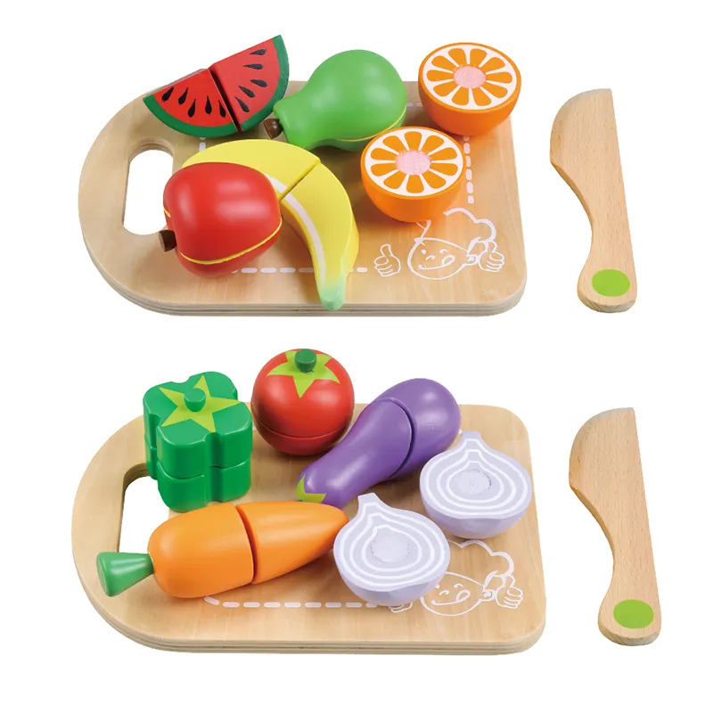 Kitchen Toys Miniature Food 3D DIY Wooden Game Pretend Play Toys For Child Kitchen Set Gifts
