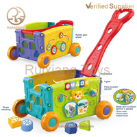 Chariot d'activités multifonctionnel pour tout-petits, centre d'éveil et de découverte, chariot à pousser avec lumières, sons et musique