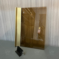 Nouveau style de porte, porte simple, profilés de cadre en aluminium doré laiton avec charnière à fermeture douce à 180 degrés