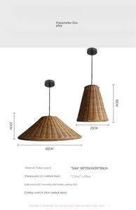 Venta al por mayor de lámpara de bambú de ratán rústico artesanal, cubierta de lámpara de ratán hecha a mano, lámpara colgante de Asia, accesorio de iluminación para sala de estar, decoración del hogar - Product Image 5