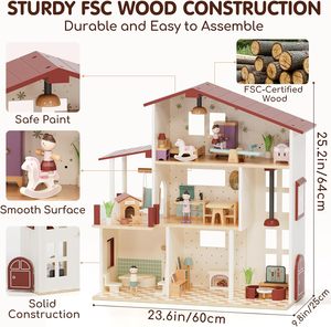 <span class=keywords><strong>Casa</strong></span> de Muñecas de Madera para Niñas, <span class=keywords><strong>Casa</strong></span> de Muñecas Realista, <span class=keywords><strong>Casa</strong></span> de Muñecas de Ensueño para Jugar a las Casitas, Regalo Creativo Ideal para Mayores de 3 Años - Product Image 5