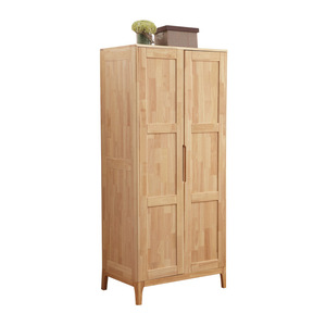 Armario Nórdico de Madera Maciza de Caucho con Dos Puertas Abatibles, Mueble de Dormitorio Independiente de Estilo Moderno - Product Image 3