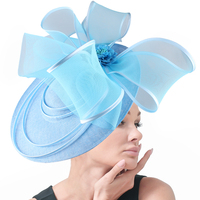 Mode Fascinator Chapeau Deluxe Bowknot Sinamay Église Chapeau Nouveau Filet À Cheveux Cadeau pour Femmes Fête Danse Décoration