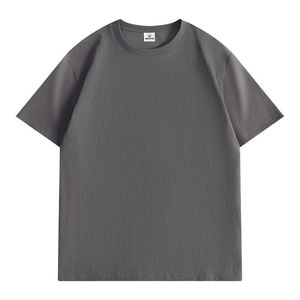 Summer Work Uniform Round Neck Short Sleeve T-Shirt 210g Cotton Solid Color For Restaurant Bar Staff Customizable With Logo - Product Image 1