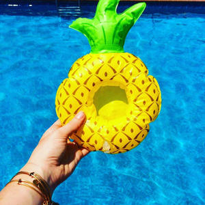 Porte-gobelets gonflables sur le thème des fruits, pastèque, ananas, citron, flotteurs pour boissons de piscine, supports flottants pour boissons, matériau PVC - Product Image 3