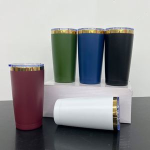 Nuevos Vasos de Acero Inoxidable de Doble Pared con Aislamiento al Vacío de 20 oz, Recubiertos en Oro, para Beber, Regalos Personalizados con Tapa - Product Image 2