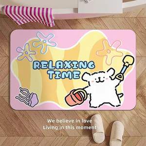 Alfombra de baño con dibujos de perros, rectangular, antideslizante, absorbente de agua, de tierra de diatomeas, para uso en el hogar, baño y cocina - Product Image 2