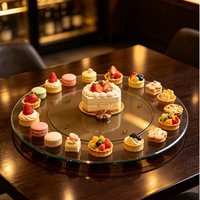 Support à gâteaux en verre trempé, présentoir à cupcakes transparent avec base pour mariages, fêtes et baby showers