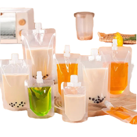 Pochette de recharge liquide transparente écologique Doypack 200ml 250ml 300ml 380ml avec bec de calibre 1.6cm pour jus et bière