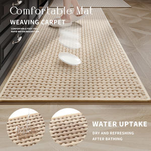 พรมปูพื้นห้องครัว ผ้าฟลีซ รูปทรงสี่เหลี่ยมผืนผ้า กันลื่น ซักได้ ทนต่อคราบสกปรก ซึมซับน้ำ แห้งเร็ว สไตล์มินิมอล พรมปูพื้นในบ้าน - Product Image 4