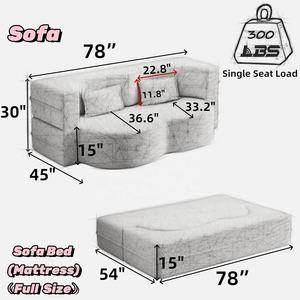<span class=keywords><strong>Sofa</strong></span> busa matras lipat kain Teddy, 78 "Convertible Modern untuk ruang tamu, <span class=keywords><strong>Sofa</strong></span> Bed Queen, kasur tidur abu-abu, <span class=keywords><strong>Sofa</strong></span> lovesat untuk ruang tamu - Product Image 5