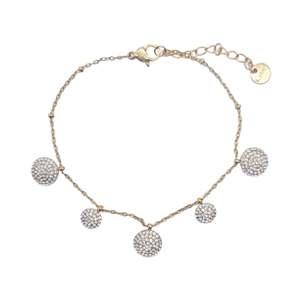 Crystal Chain & Link <b>Bracelet</b> 316L Stainless Steel PVD <b>Gold</b> Plating Sustainable Resistant Round <b>Beads</b> Classic Unisex Design - Product Image 1