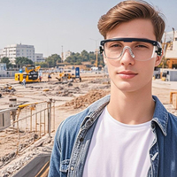 Lunettes de sécurité certifiées CE 166 et Z78.1, nouveau design, haute qualité, avec éclairage LED intégré