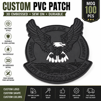 Vente en gros de patchs PVC 3D gaufrés, durables et imperméables, motifs Aigle, pour vestes d'aviation, sacs à dos tactiques et équipements