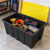 Vente en gros de boîtes de rangement robustes de 150 L en plastique PP, bac de rangement pour entrepôt, garage, fournisseur