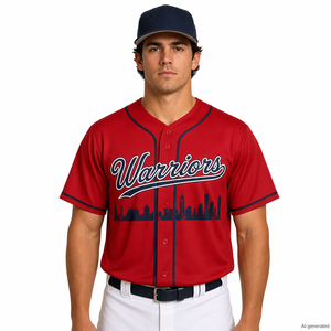26-27 Atlanta City Baseball League Essentials: Casual Athletic Baseball Jerseys Custom Warriors Logo Open-Front Softball Jerseys - Product Image 1