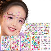 Autocollants en cristal adhésifs, feuilles de strass colorés, pierres précieuses pour le visage, bijoux pour le corps, bricolage, décoration pour ongles et cheveux