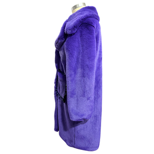 Veste en fausse fourrure de lapin de luxe pour femmes, longueur mi-cuisse, manteau chaud et moelleux pour femmes - Product Image 4