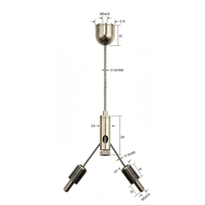 Câble de sécurité OEM avec mousqueton pour suspension de luminaire au plafond, kit de suspension - Product Image 1