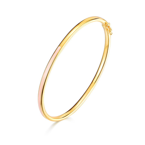Mode <span class=keywords><strong>or</strong></span> vermeil moitié émail double couleur 925 <span class=keywords><strong>bracelet</strong></span> <span class=keywords><strong>jonc</strong></span> en argent massif - Product Image 1