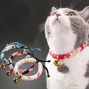 Japanse Zephyr Cat Collar Bell Kitten Schattige Anti-Verdwaalde Kraag Kat Tag Ketting Huisdier Benodigdheden Schattige Luxe Huisdier Halsbanden