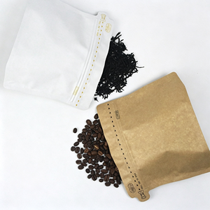 Bolsa de Papel Kraft Laminado BOPP AL PE de Grado Alimenticio, Resellable, con Cierre Superior, para Granos de Café y Té - Product Image 2
