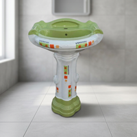 Lavabo de Cerámica Estilo Vintage Europeo, Lavabo Artístico de Lujo Hecho a Mano en China, Lavabo de Cerámica Vintage