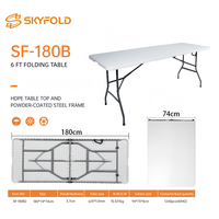 Table pliante moderne en plastique blanc, vente en gros, promotion exceptionnelle