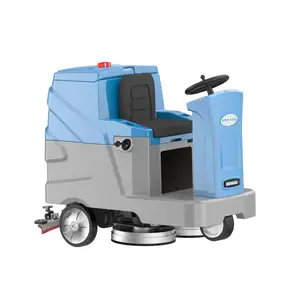 Expert Manufacturer Electric Dual Brush Ride-On Floor Scrubber Dryer Auto Cleaning Machine