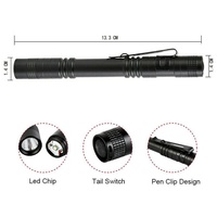 Zorro Tactical EDC – stylo torche LED en acier inoxydable, batterie AA, Mini lampe torche portable pour le camping, multifonctionnelle, portée du faisceau de 100 à 200m