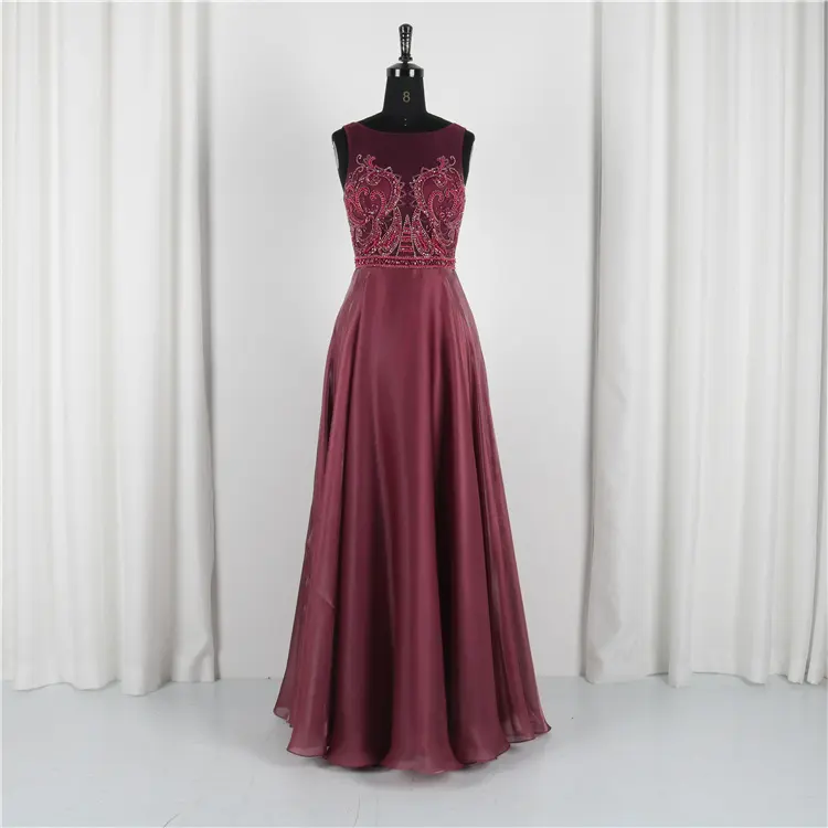 Wholesale Tulle A Line Beading Sleeveless Ball Dresses Prom Woman Lux Hot Evening Dresses