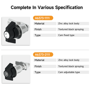 Thcoo Outdoor Cabinet Lock Cylinder <strong>Black</strong> Coated Industrial Cabinet Wing <strong>Knob</strong> Quarter Turn Cam Lock A6373 - Product Image 3