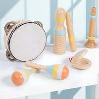 Baby Music Instrument Set Toy Xylophone Tambourine Drum Bell Natural Percussion Music Toy