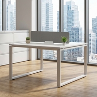 Poste de travail de bureau individuel moderne en bois avec cloison de séparation, bureau d'ordinateur, table de direction blanche pour employés, ensemble de mobilier