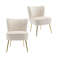 Chaise moderne en velours sans accoudoirs, confortable, canapé simple, chaise d'appoint pour chambre à coucher, salon du milieu du siècle