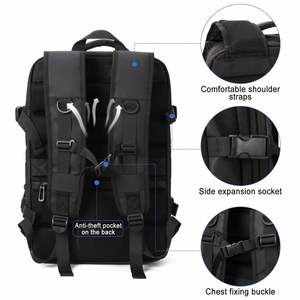 Manufacturer Custom Logo New Large Expandable Waterproof Usb Charging Business Laptop <b>Travel</b> <b>Backpack</b> <b>for</b> Men <b>Women</b> - Product Image 4