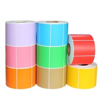 Étiquettes autocollantes en papier adhésif couleur enduit de haute qualité FSC pour imprimantes personnalisées, imperméables, pour étiquettes thermiques