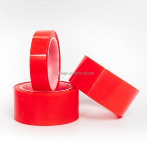 Ruban adhésif double face 160Mic Rouleau Jumbo Taille 1260mm x 500m Ruban rouge Ruban de film PET transparent - Product Image 1