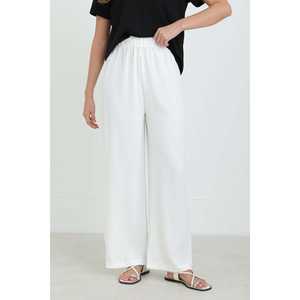 Pantalones Anchos de Cintura Alta para Mujer, Crepé Transpirable, Verde 18103PNT - Product Image 3