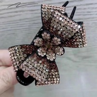 Nouvelle Pince à Cheveux Bec de Canard en PC avec Strass, Motif Papillon et Nœud Style Doux, Accessoire de Coiffure pour Femmes et Filles, Idéale pour les Fêtes