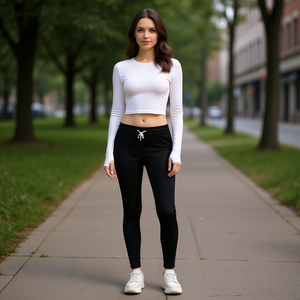 Leggings taille haute pour femmes, longueur intégrale, en spandex et polyester, tricotés, unis, décontractés, toutes saisons, extensibles - Product Image 2