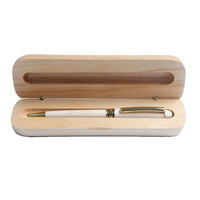 Boîte à stylos en bambou personnalisée avec logo, étui à stylos en bois, emballage cadeau, présentoir à stylos en bois pour cadeau promotionnel d'entreprise
