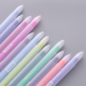 Juego de bolígrafos de gel de colores, bolígrafo Kawaii azul de 0,5mm para diario, suministros bonitos, papelería escolar, 9 Uds. - Product Image 1