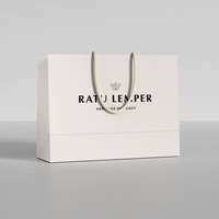 Luxuriöse Handgefertigte Einkaufstasche mit Anpassbarem Logo Heißprägung Laminierung Digital Bedruckte Marine-Papiertasche für Kleidung Schuhe Geschenke
