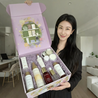 Caja de embalaje de autocuidado con logotipo personalizado de diseño gratuito Cajas de envío de correo de belleza natural ecológica Caja de correo de papel negro