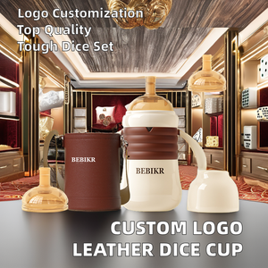 Copa de dados sin BPA de alta calidad, Copa agitadora de cuero con logotipo personalizado con dados de póquer, venta al por mayor para edades de 0 a 12 meses - Product Image 3