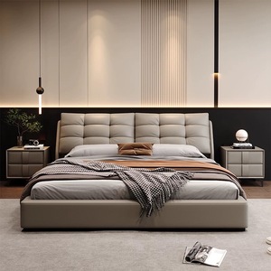 <span class=keywords><strong>Lit</strong></span> Double King Size Rembourré en Bois de Luxe Moderne avec Tiroirs et Matelas Intégré – Collection Chambre à Coucher - Product Image 4