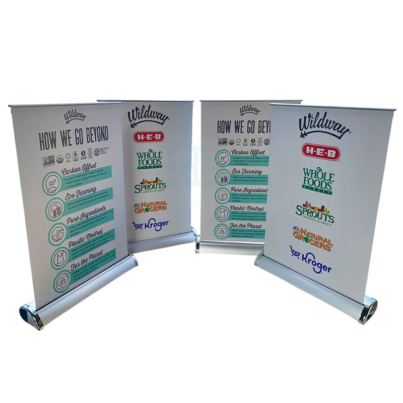 Retractable Advertising Mini A3 A4 Desktop Roll Up Banner Stands Small Table Roll Up Banner