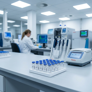 Viales de Vidrio Xilin Esterilizables e Inertes Químicamente para Péptidos, con Tapas Azules Completas y Juegos de Sellado para la Conservación de Muestras en Investigación Farmacéutica - Product Image 6